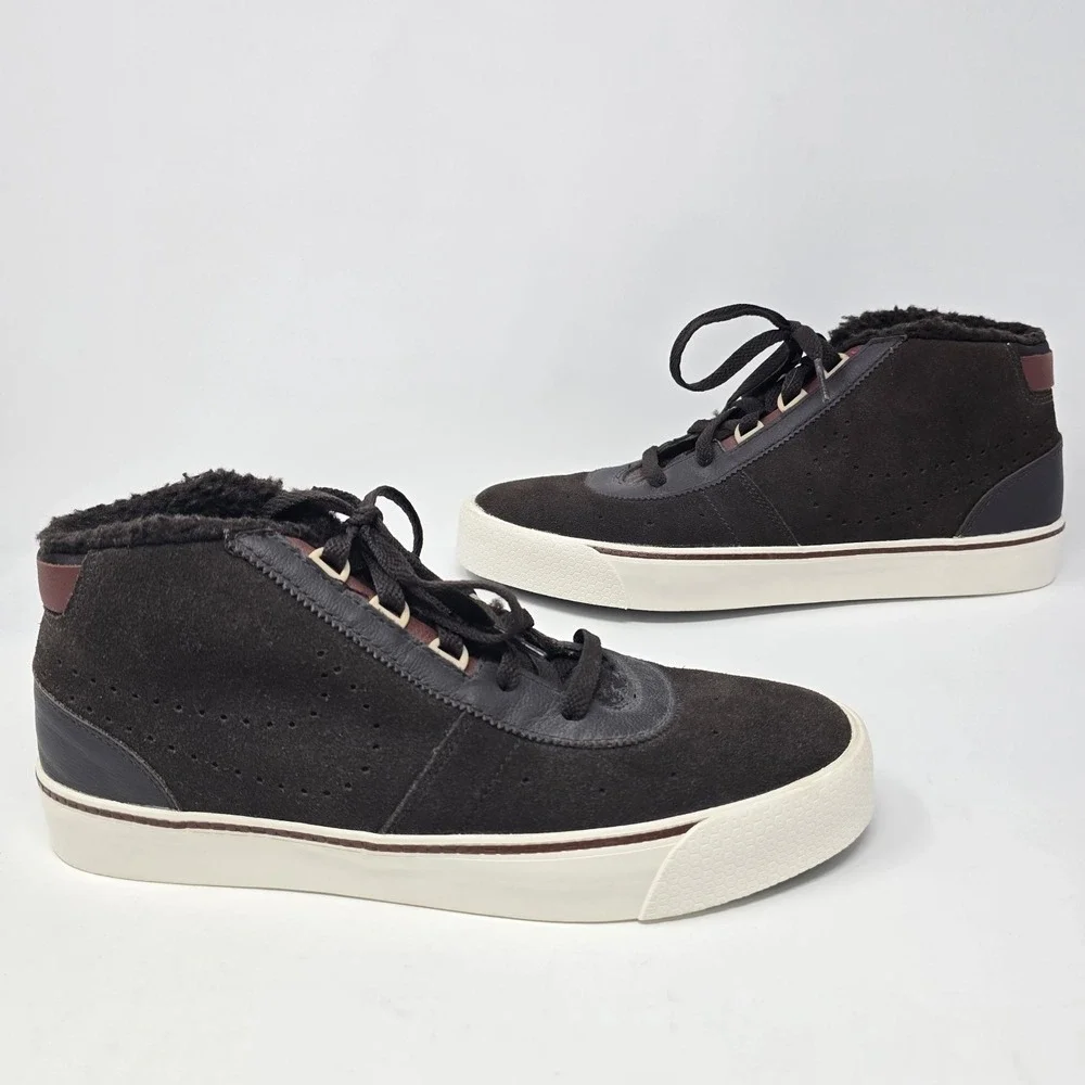 Nike Toki Premium FB Baroque Brown Suede Fur Lined Mid Top Sneakers 10